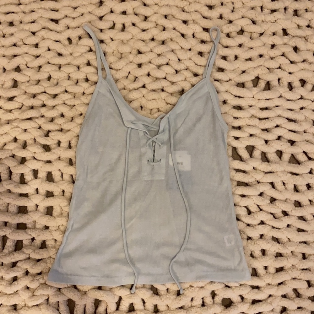 NWT PacSun light blue ribbed spaghetti strap tank